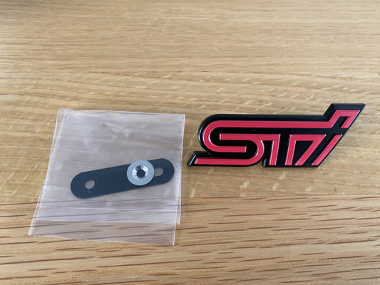 "STI" Front Grille Badge Emblem Ornament to suit Subaru Impreza WRX 2005 - Vega Autosports