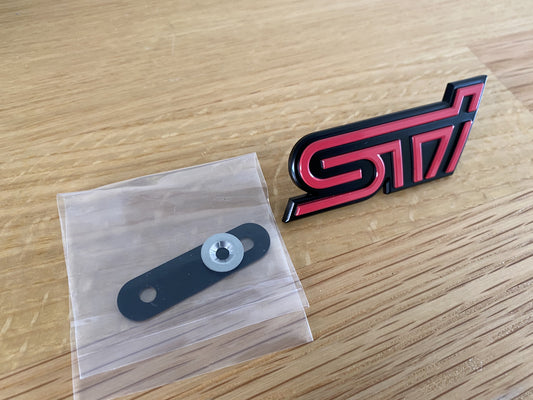 "STI" Front Grille Badge Emblem Ornament to suit Subaru Impreza WRX 2005 - Vega Autosports