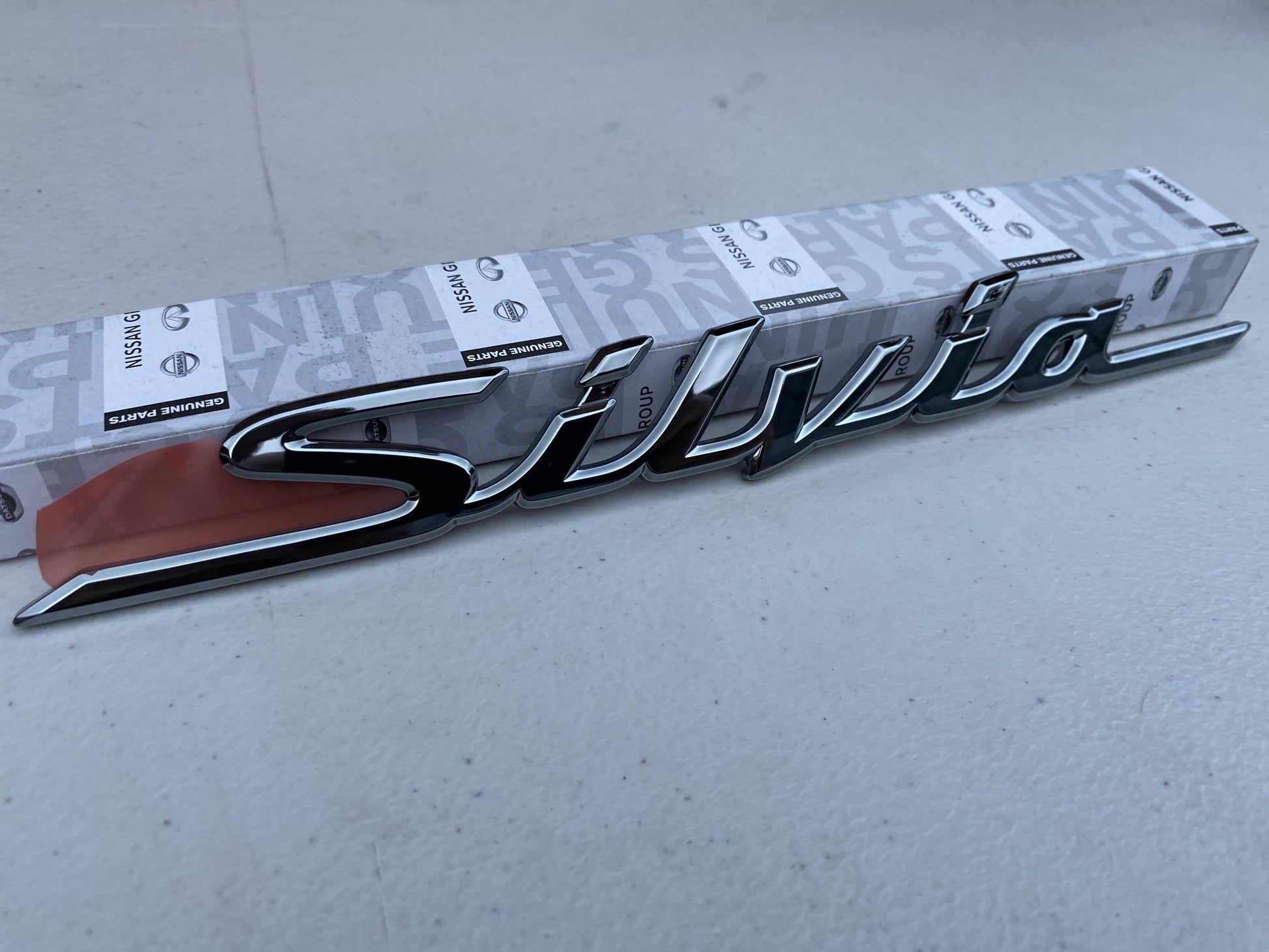 'Silvia' Emblem Badge Black Chrome to suit JDM Nissan Silvia S15 - Vega Autosports