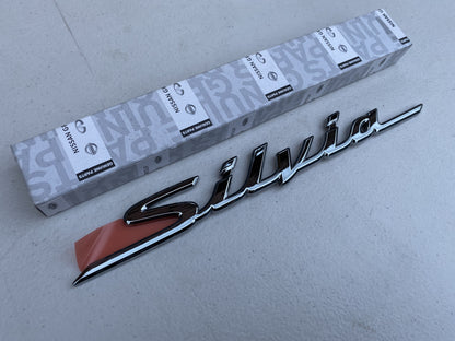 'Silvia' Emblem Badge Black Chrome to suit JDM Nissan Silvia S15 - Vega Autosports