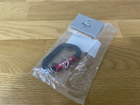 Genuine Nissan Key Ring Plastic Carabiner - Black / Red Merchandise