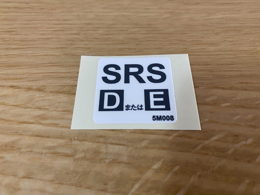 Airbag Disposal Label Decal (Late) to suit Nissan Skyline R34 GTR - Vega Autosports