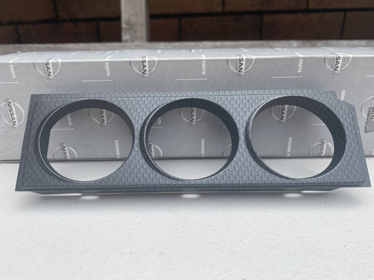 Triple DIN Gauge Escutcheon Assembly to suit Nissan Skyline R33 GTR - Vega Autosports
