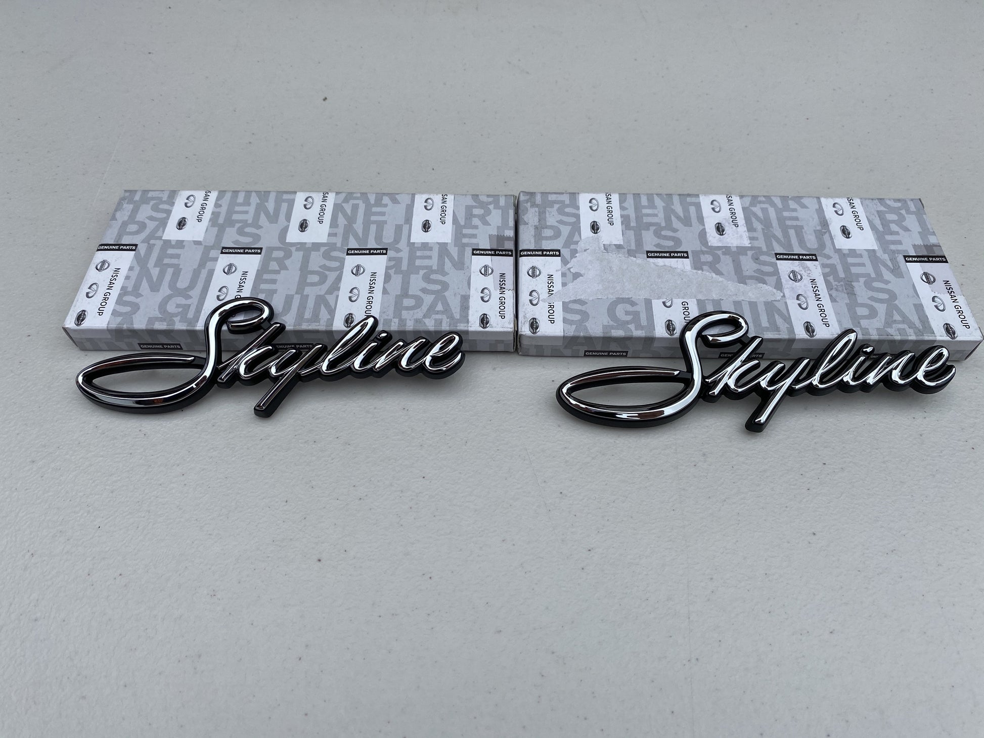 'Skyline' Fender Emblems (Pair) to suit Nissan Skyline Hakosuka C10 - Vega Autosports