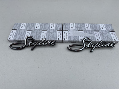 'Skyline' Fender Emblems (Pair) to suit Nissan Skyline Hakosuka C10 - Vega Autosports