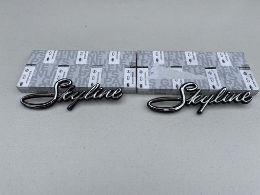 'Skyline' Fender Emblems (Pair) to suit Nissan Skyline Hakosuka C10 - Vega Autosports