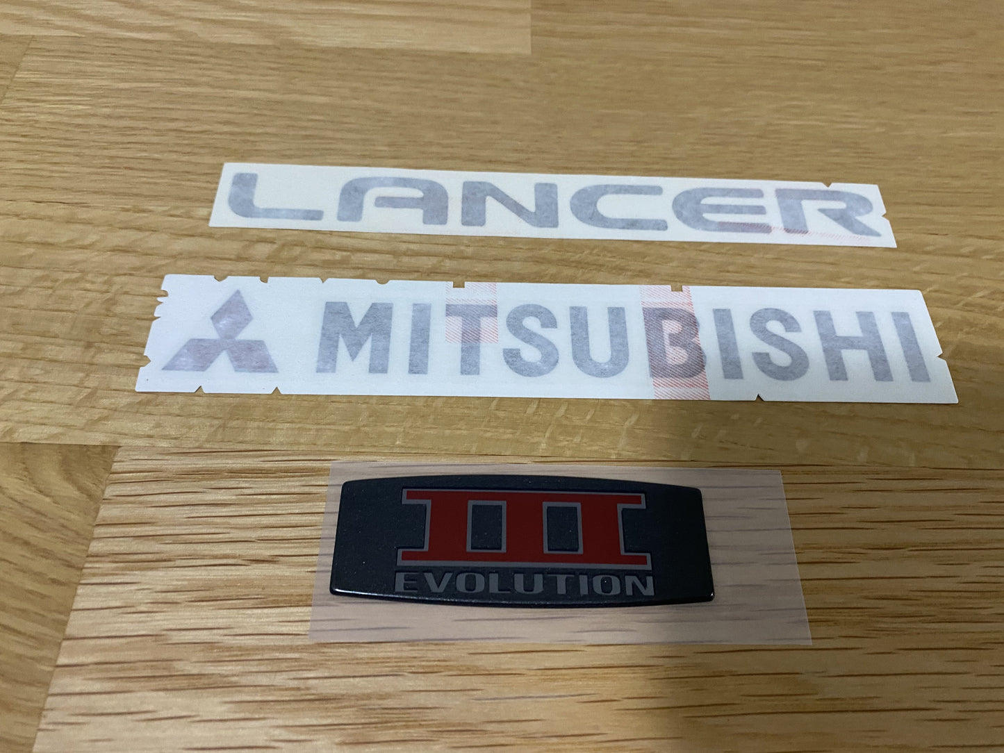 Evolution III 3-piece Decal and Emblem Set to suit Mitsubishi Lancer Evolution 3 - Vega Autosports