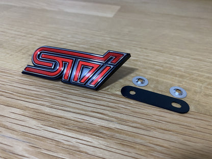 STi Front Grill Emblem Badge Red to suit Subaru Impreza WRX STi 11-14 GV GR - Vega Autosports