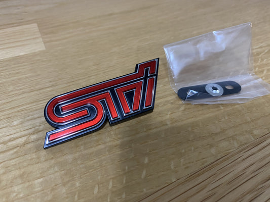 'STi' Front Grill Emblem Badge Red to suit Subaru Impreza WRX STi 08-10 GV GR - Vega Autosports