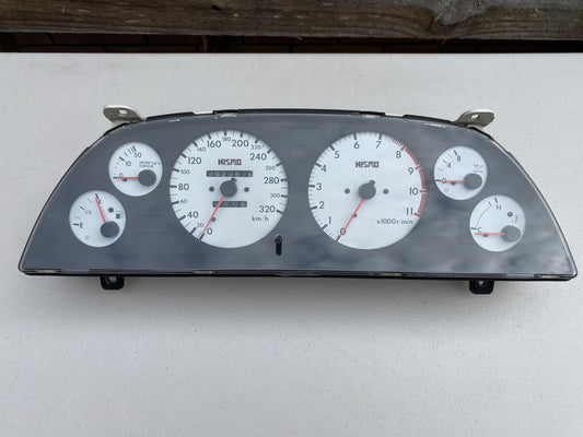 Nismo 320Km/h White Face Cluster And Din Gauge To Suit Nissan Skyline R32 Gtr - Late Model