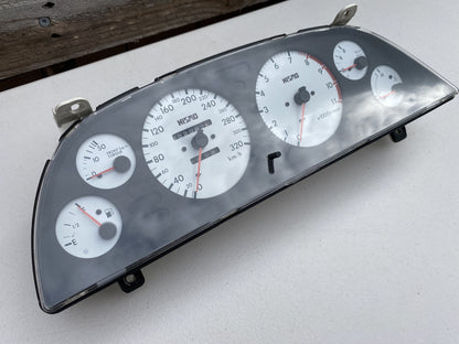 Nismo 320Km/h White Face Cluster And Din Gauge To Suit Nissan Skyline R32 Gtr - Late Model