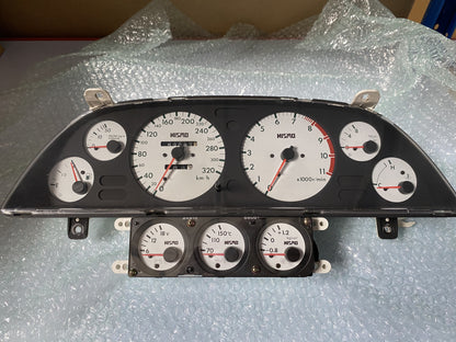 Nismo 320Km/h White Face Cluster And Din Gauge To Suit Nissan Skyline R32 Gtr - Late Model