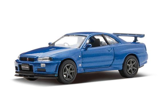 Genuine Nissan R34 GTR V-Spec 2 - Bayside Blue Model 1/64 Scale - Vega Autosports