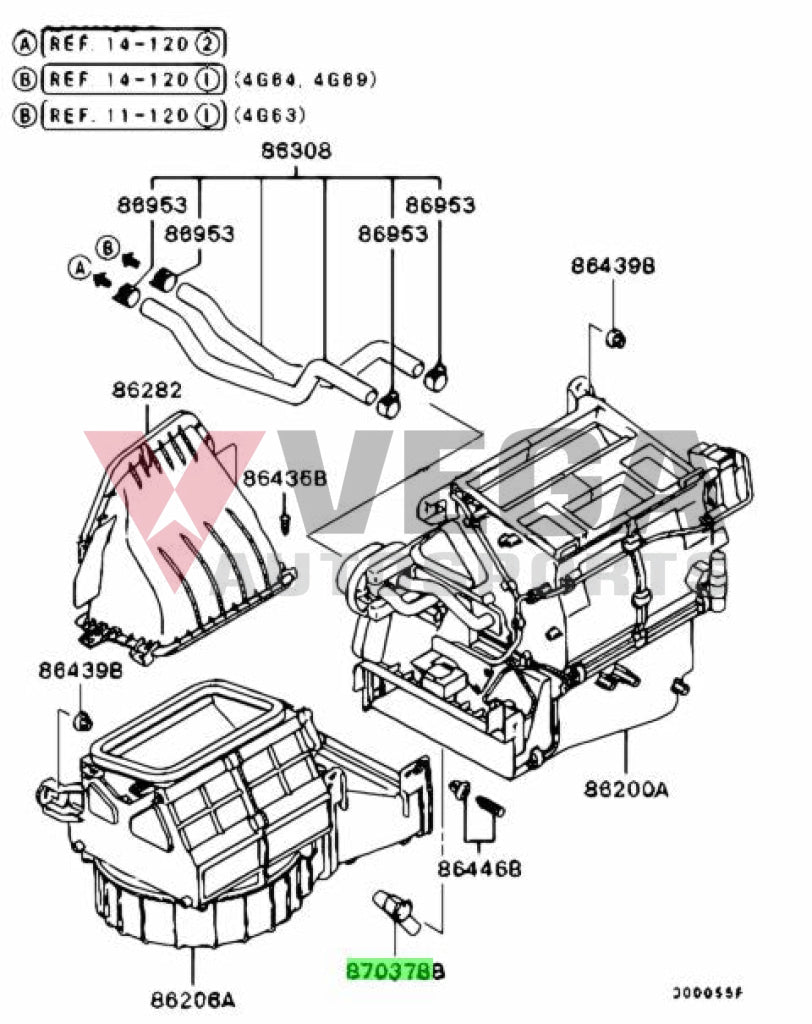 A/C Evaporator Drain Hose To Suit Mitsubishi Lancer Evolution 8 / 9 2002.04 Onwards Mn124137