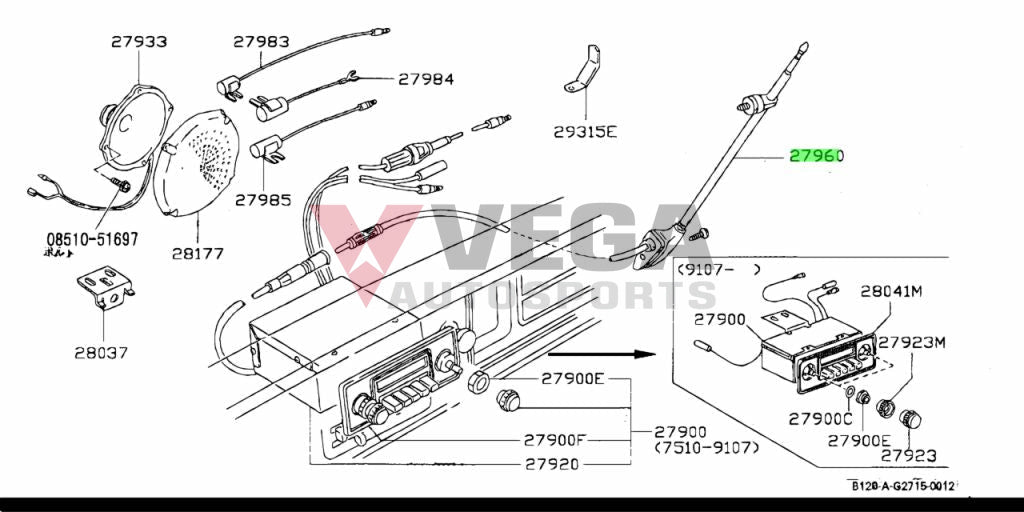 A Pillar Aerial To Suit Datsun B110 1200 B120 620 Ute 720 28205-G1660 Electrical