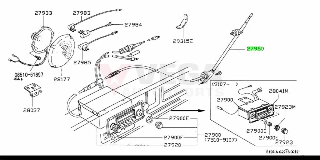 A Pillar Aerial To Suit Datsun B110 1200 B120 620 Ute 720 28205-G1660 Electrical