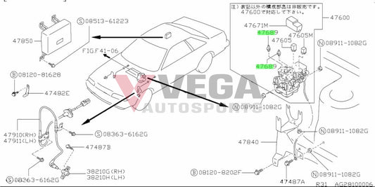 Abs Bleeder Screw To Suit Nissan Skyline R32 Silvia S13 / 180Sx 47689-17V00 Brakes