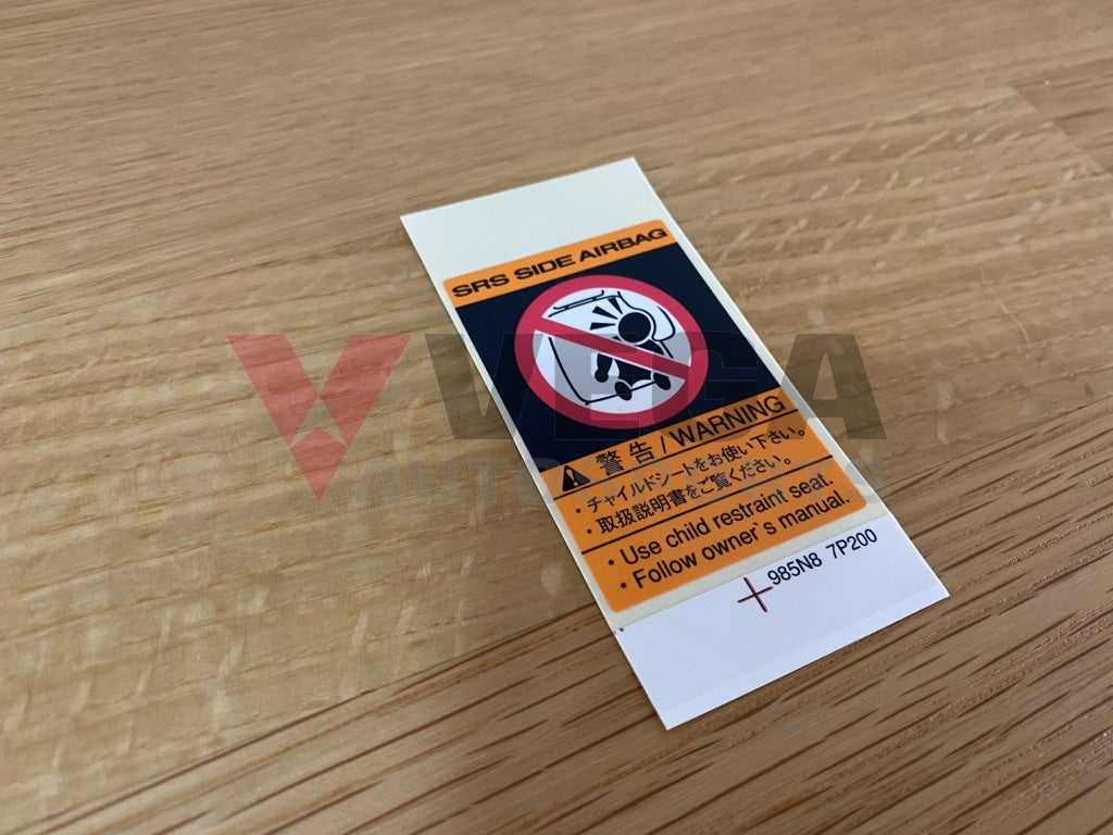 Air bag Decal Label to suit Nissan Skyline R34 Models (All), Silvia S15, 350Z - Vega Autosports