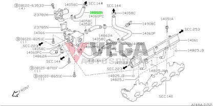 Air Hose AAC Valve to Intake Plenum to suit Nissan Skyline R32 / R33 / R34 GTR RB26 14099-05U01 Engine