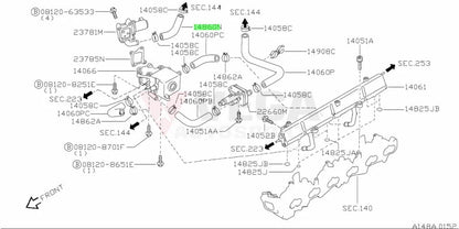 Air Hose AAC Valve to Intake Plenum to suit Nissan Skyline R32 / R33 / R34 GTR RB26 14099-05U01 Engine