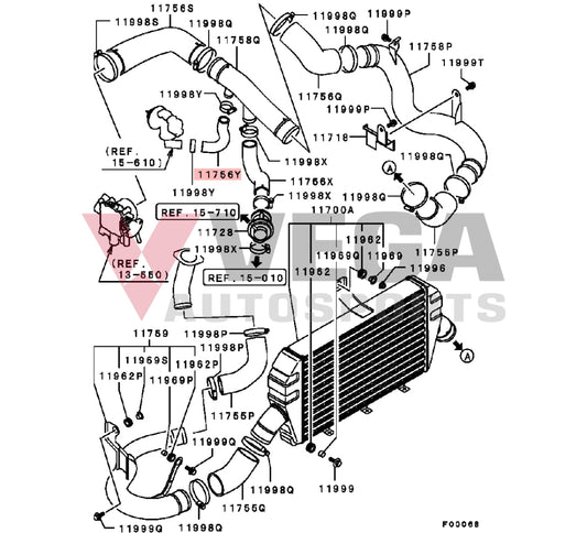 Air Hose Egr Valve To Suit Mitsubishi Lancer Evolution 9 Ct9A 1580A005 Engine