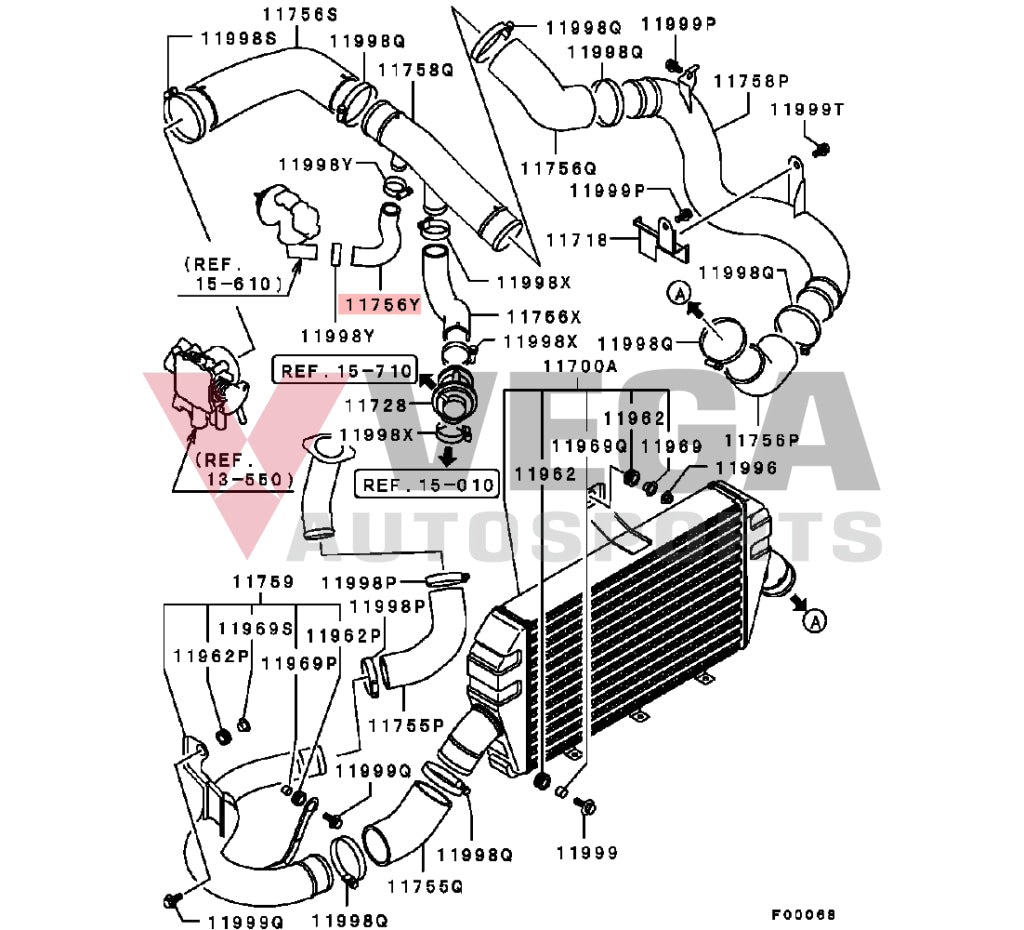 Air Hose Egr Valve To Suit Mitsubishi Lancer Evolution 9 Ct9A 1580A005 Engine