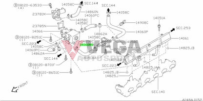 Air hose Air Regulator (Front) to suit Nissan Skyline R32 / R33 / R34 GTR RB26 14060-05U01 Engine
