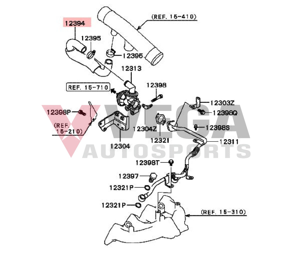 Air Hose Secondary Supply To Suit Mitsubishi Lancer Evolution 7 / 8 9 Mr968053 Engine