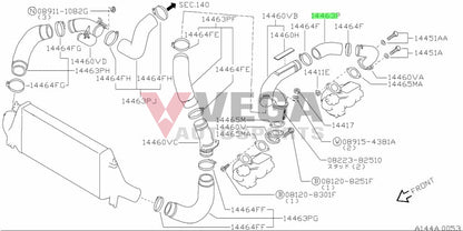 Air Inlet Hose (Twin Turbo Y Pipe To Rear Inlet) Suit Nissan Skyline Rb26Dett 14463-05U13 Engine