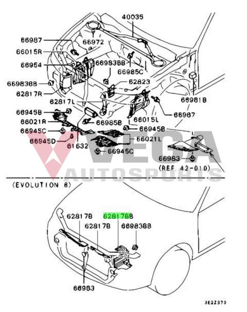 Air Panel Guide to suit Mitsubishi Lancer Evolution 5 / 6 / 6.5 TME CP9A - Vega Autosports