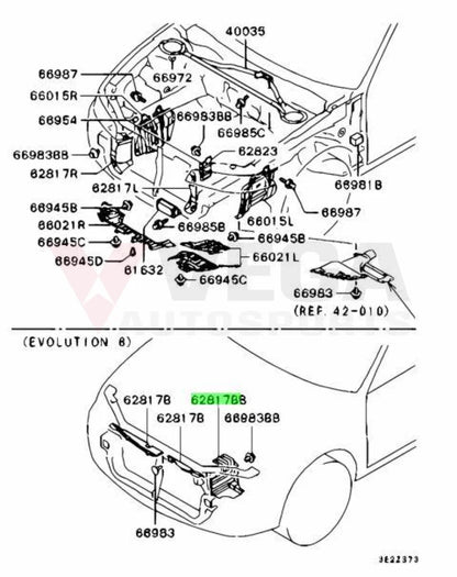 Air Panel Guide to suit Mitsubishi Lancer Evolution 5 / 6 / 6.5 TME CP9A - Vega Autosports
