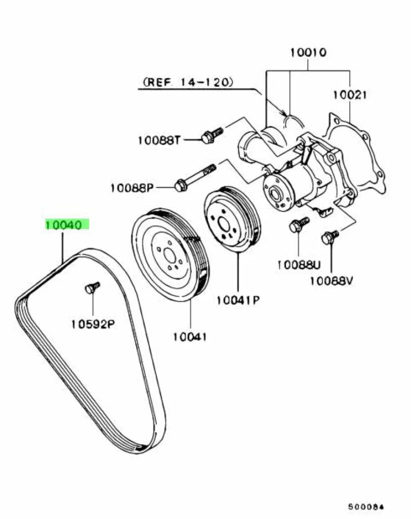 Alternator Belt to suit Mitsubishi Lancer Evolution 1 2 3 MD186125 - Engine