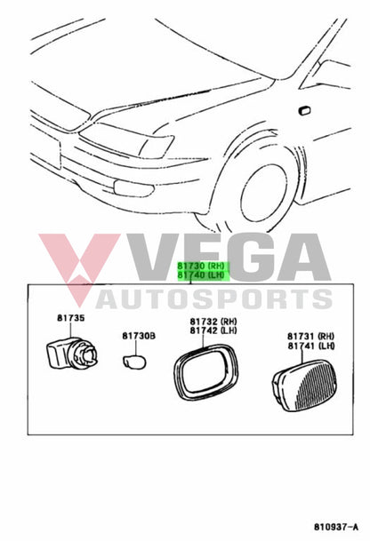 Amber Fender Indicator to suit Toyota Supra MK4 93-98 JZA80 81730-17051 Electrical