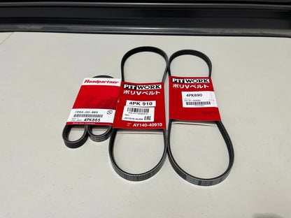 Ancillary Belt Set (3-Piece) To Suit Nissan Skyline R34 Gt-T - Rb25Det Neo Engine