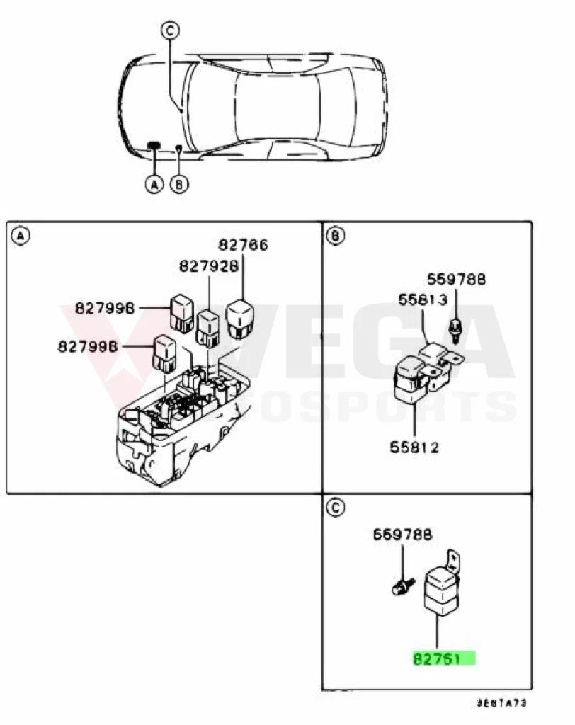 Ayc Pump Relay To Suit Mitsubishi Lancer Evolution 4 -7 Mr282656 Electrical