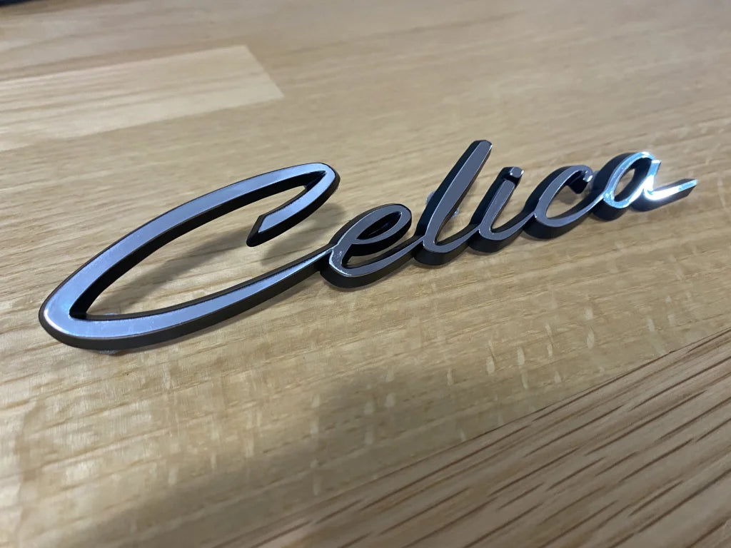 Badge 'Celica' Emblem Chrome to suit Toyota Celica TA22 TA23 RA23 RA28 - Vega Autosports