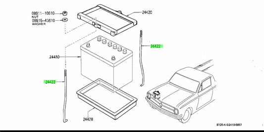 Battery Rod Set (2-Piece) To Suit Datsun 1200 Sunny Truck B120 24422-18001 Electrical