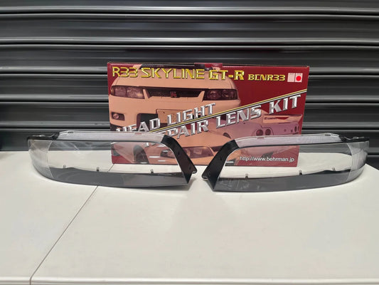 BEHRMAN WISE SQUARE Headlight Repair Lens Kit for SKYLINE R33 GTR BCNR33 Late Model - Vega Autosports