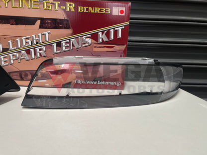 BEHRMAN WISE SQUARE Headlight Repair Lens Kit for SKYLINE R33 GTR BCNR33 Late Model - Vega Autosports