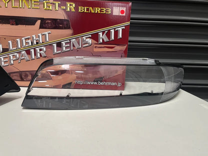 BEHRMAN WISE SQUARE Headlight Repair Lens Kit for SKYLINE R33 GTR BCNR33 Late Model - Vega Autosports
