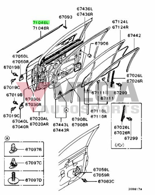 Belt / Waist Mould Set (Front Lhs) To Suit Mitsubishi Lancer Evolution 7 8 9 Ct9A Mr525755 Body