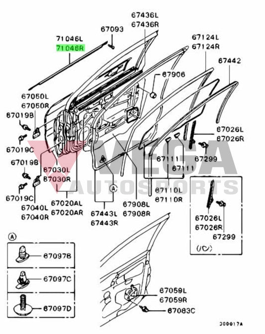Belt / Waist Mould Set (Front Rhs) To Suit Mitsubishi Lancer Evolution 7 8 9 Ct9A Mr525756 Body