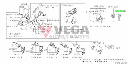 Blank Key (Master) To Suit Subaru Impreza Gc8 Gf8 57430Aa140 Interior