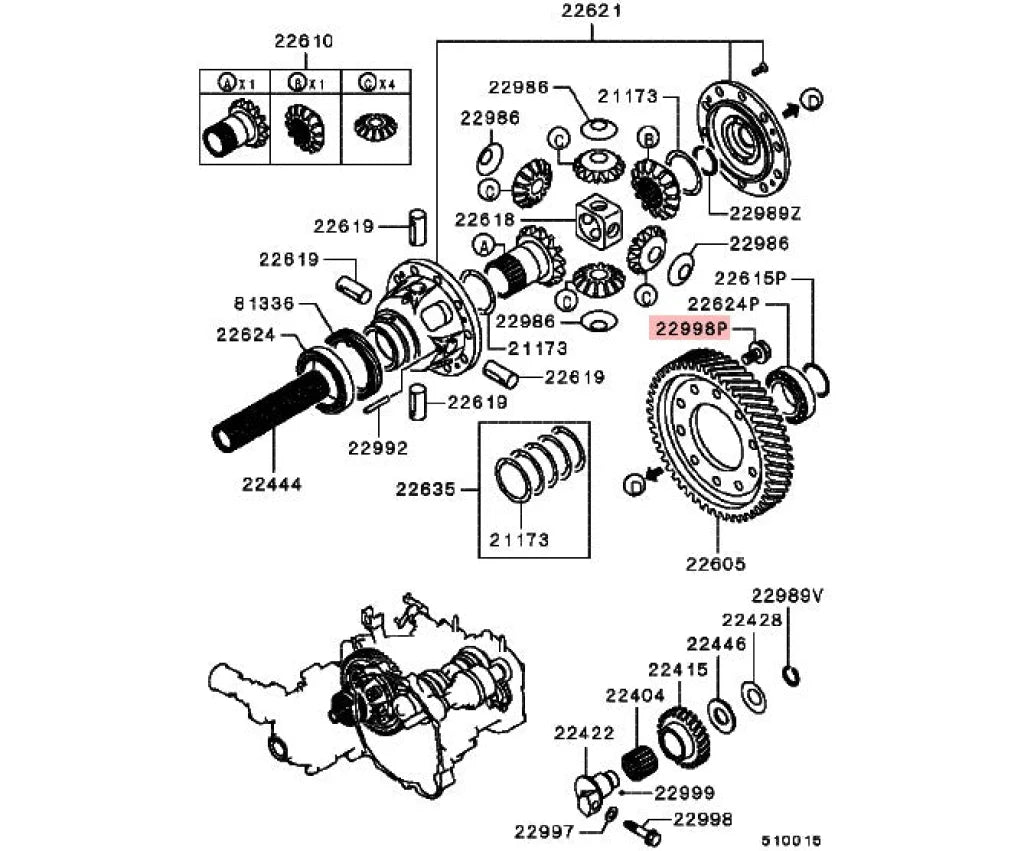 Bolt M/T Gearbox Centre Diff Crown Wheel 12x39 to suit Mitsubishi Lancer Evolution 3-10 MD952231 Gearbox and