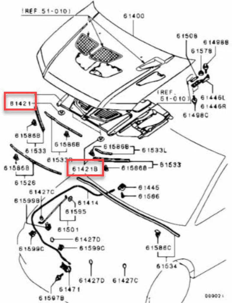 Bonnet Insulator Clip Set (11-Piece) To Suit Mitsubishi Lancer Evolution 8 / 9 Ct9A Mr288876