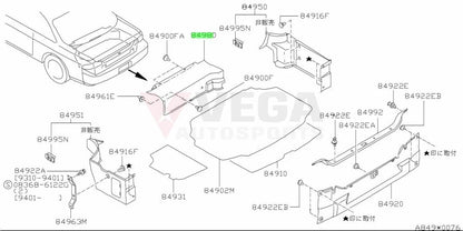 Boot Finisher Trim Panel Front To Suit Nissan Silvia S15 84980-85F10 Interior