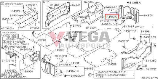 Boot / Trunk Lid Liner Clip Set (16-Piece) To Suit Nissan Skyline R33 Gtr 01553-04941 Interior