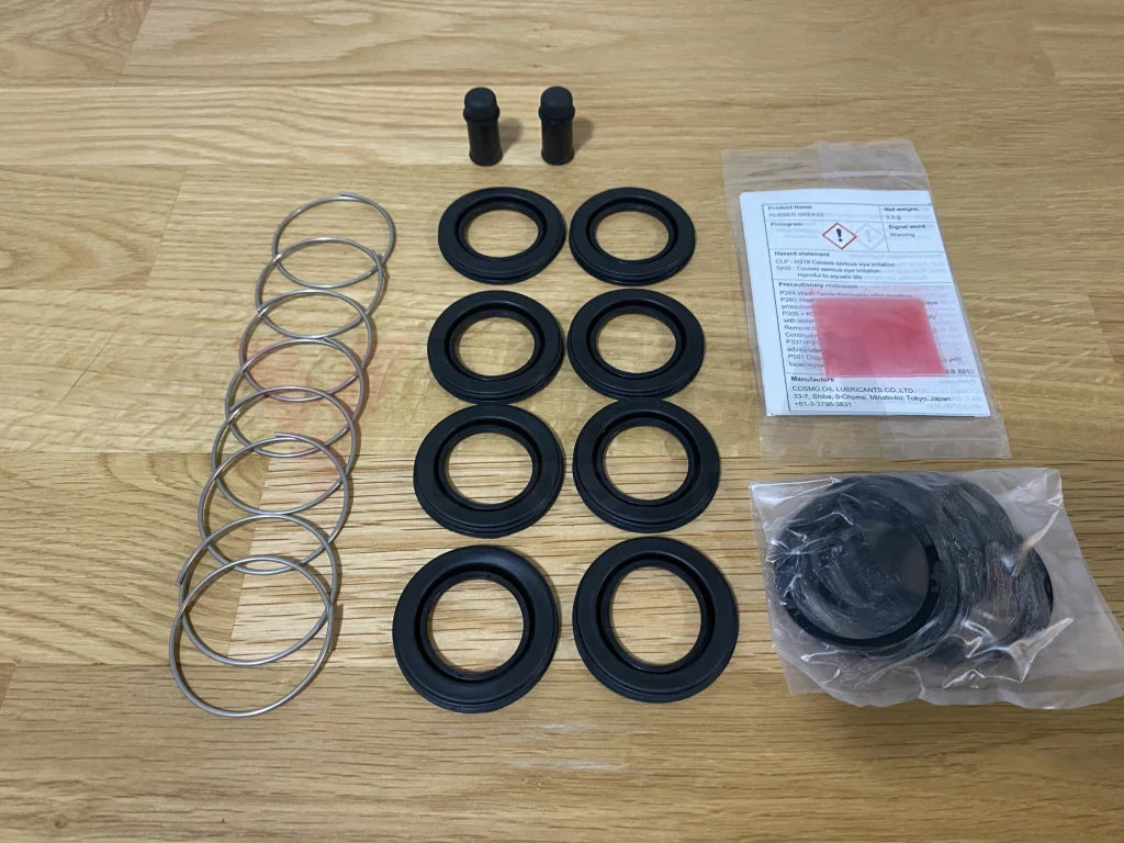Brake Caliper Seal Kit, Front End to suit Nissan 300ZX Z32 & Skyline R32 GTR / GTS-4 / GTS-t, R33 GTS25-t & R34 25GT-t / GT-V - Sumitomo 4-Pot Calipers - Vega Autosports