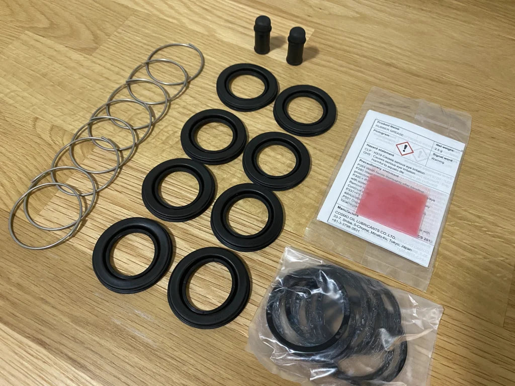 Brake Caliper Seal Kit, Front End to suit Nissan 300ZX Z32 & Skyline R32 GTR / GTS-4 / GTS-t, R33 GTS25-t & R34 25GT-t / GT-V - Sumitomo 4-Pot Calipers - Vega Autosports