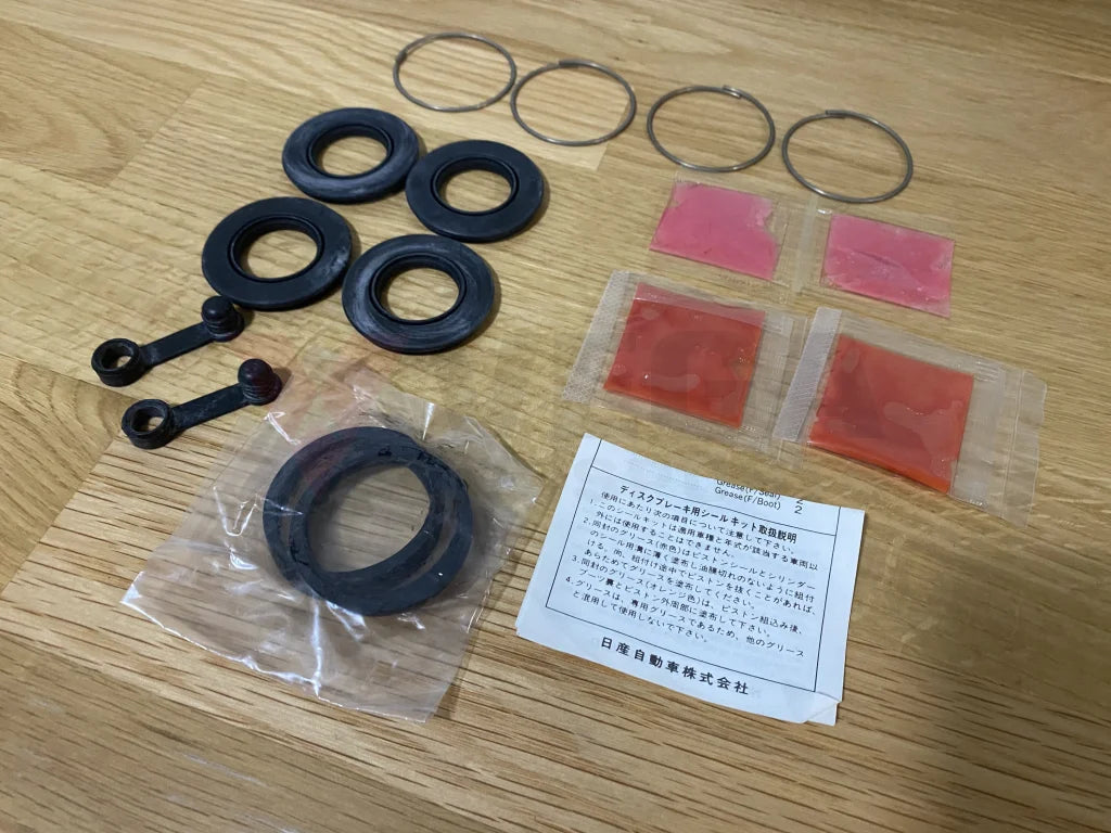 Brake Caliper Seal Kit, Rear End to suit Nissan 300ZX Z32 & Skyline R32 GTR / GTS-4 / GTS-t & R33 GTS25-t - Sumitomo 2-Pot Calipers - Vega Autosports